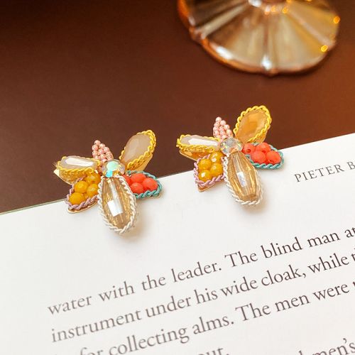 Boho Huge Flower Color Stud Earrings | HE12344