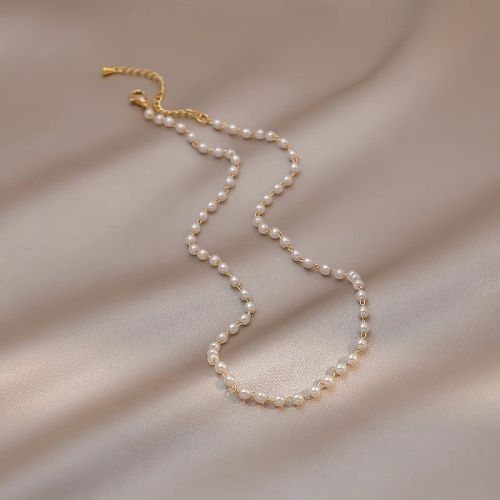 Dainty Pearl Gold Choker, Pearl Necklace, Birthday Gift | HN1582