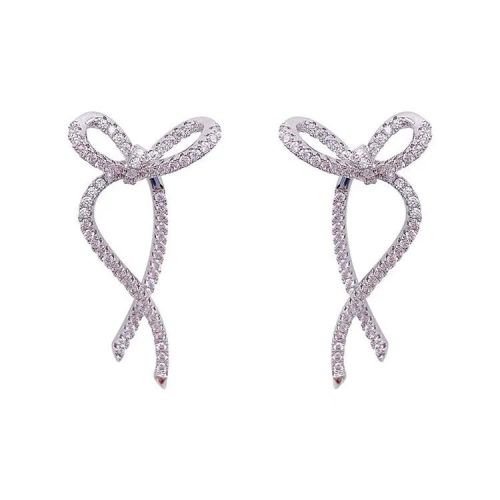 Sparkly Bowknot Irregular Jacket Earrings | A8208