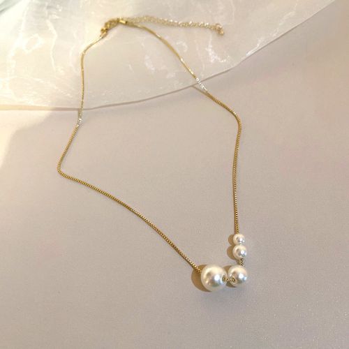 Dainty Minimalist Pearl Necklace, Pearl Choker, Bridal Necklace | HN1623