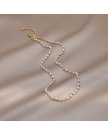 Dainty Pearl Gold Choker, Pearl Necklace, Birthday Gift | HN1582