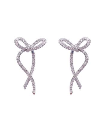 Sparkly Bowknot Irregular Jacket Earrings | A8208