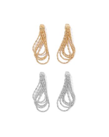 Gold and Silver Tassel Chain Drop Earrings | QT2011